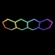 Hexagon LED tube 4 heads RGB 12V 410mm 21pcs