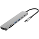 Proove IRON LINK 7v1 vozlišče Type-C, 2x Type-C, 2x USB 3.0, HDMI, bralnik SD/TF, aluminij, za vse operacijske sisteme