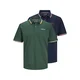 JACK & JONES Majica JJCampa mornarska / temno zelena / rdeča / bela