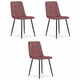 Brandless Stol KARA - roza žamet/črne noge x 3, (22055128)