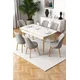 HANAH HOME Rasklopivi trpezarijski sto i stolice (7 delova) Nira White Gold Grey