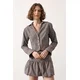 Trendyol Bluza temno rjava / bela