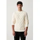 U.S. Polo Assn. pulover moški bombažen Heritage Aran Nep Knit Crew