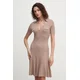 Obleka Guess PAULA rjava barva, W5RK18 Z2U00