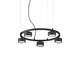Ideal Lux - LED luster na sajli MINOR 5xGX53/9W/230V prečnika 50 cm crna