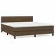 Vidaxl Box spring postelja z vzmetnico temno rjava 180x200 cm blago