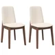 Vidaxl Jedilni stoli z blazinami 2 kosa Brown Solid Wood Rubber
