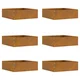 vidaXL Robovi trave 6 pcs Rjav 40 x 40 x 13 cm Vremensko odporno jeklo