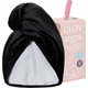 Satenski turban za kosu sa dve strane Satin Black