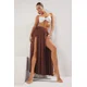 Trendyol Brown Maxi Knitted Slit Beach Skirt