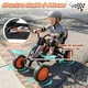 Costway Otroški pedalni gokart z 2-pozicijskim nastavljivim sedežem, 4 kolesa odporna proti obrabi, črn