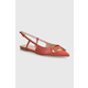 Kožne balerinke Coccinelle boja: crvena, s otvorenom petom, QSD 21 02 01 R56