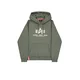 ALPHA INDUSTRIES Majica temno zelena/bela