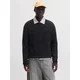 JACK & JONES Pulover JORCHAMBERI črna / bela