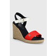 Sandale Tommy Hilfiger STRIPES WEDGE SANDAL boja: tamno plava, FW0FW08053