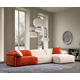 Atelier del Sofa Ugaona garnitura Flamingo, 355x170x105 cm, Krem-narandžasta