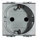 Vtičnica 2M SCHUKO 2P+E 10/16A SREBRNA NT4141