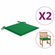Den Blazine za vrtne stole 2 kosa zelene 50x50x3 cm