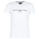 Tommy Hilfiger za moške. MW0MW11465 Majica z belim logotipom (XXL), Bela, Priložnostno, Kratek rokav, Organski bombaž