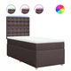 vidaXL vidaXL Box spring postelja z vzmetnico temno rjava 100x200 cm blago, (21291616)