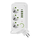 Višestruka utičnica sa prekidačem LINEA 3x230V + 5xUSB A/C SCHUKO 3 m bela