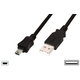 Digitus USB 2.0 priključni kabel [1x USB 2.0 utikač A - 1x USB 2.0 utikač Mini-B] 1 m Digitus crni