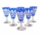 Marika Cobalt kristalni kozarci za vodko 25 ml Krata Oliwka