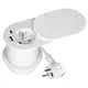 Pohištvena vtičnica z USB polnilnikom in drsnim pokrovom, 1,9 m kabel, 1x2P+E (francoska), 2xUSB (tipa A+C; PD20W), bela