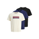 JACK & JONES Majica JORINWOOD bež/modra/rdeča/črna