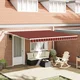 VIDAXL Avtomatska Retraktibilna Tenda z LED, Oranžna in Rjava 400x350 cm