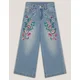 Monsoon Children Farmerke za devojčice Sequin Floral, Široke nogavice, Plave