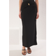 Trendyol Black Gold Accessory Detail Flexible Maxi Knitted Fish Skirt