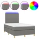 Vidaxl Box spring postelja z vzmetnico LED temno siva 120x200 cm blago