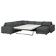 VIMLE Ugaona sofa ležaj i lenjivac, 5-sed, sa širokim rukohvatima/Hallarp siva