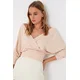 Trend Alacati Stili Ženska bluza dugih rukava ALC-019-053-BLZ, V-izrez, Roze