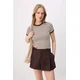 Trendyol Majica rjava/bela