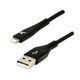 Logo Kabel USB (2.0), USB A moški - Apple Lightning moški, 1 m, certifikat MFi, 5 V/2,4 A, črn, škatla, najlonski oplet, aluminij