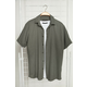 Trendyol Khaki Regular Fit Short Sleeve Textured Knitted Shirt