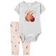 CARTERS Set 2-dijelni body cr. rukav, tajice Grey Pears djevojka 18m