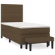 Vidaxl Box spring postelja z vzmetnico temno rjava 90x200 cm blago