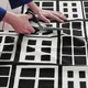 BROKAKLEJA Izrezana tkanina, crna/geometrijski, 150x300 cm