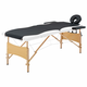 vidaXL Zložljiva masažna miza 2-conska les črna in bela