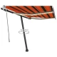 Ročno zložljiva tenda z LED lučkami 350x250 cm oranžna in rjava