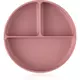 PETITE&MARS Silikonski okrugli tanjur s odjeljcima i vakuumom 6 m+ Take&Match, Dusty Rose