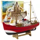 slomart LEAN TOYS model ribiške ladje, rdeč, 30x26.5 cm