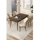 Hanah Home Set Trpezarijski sto i 4 stolice Arp, Krem-braon
