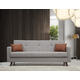 Atelier del Sofa Trosed na razvlačenje Polya 205x86x75cm Svetlosivi