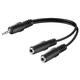 MicroConnect 3.5mm Minijack Y kabel, 0.2m