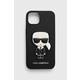 KARL LAGERFELD Maska za telefon Hc Saffiano Ikonik Patch iPhone 13 6.1 crna
