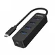 Unitek USB-C Hub H1117B, 4x USB-A 3.1, 10W
